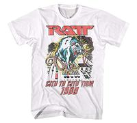 RATT City to City USA Tour 1989 Men's T Shirt Heavy Metal Concert Tour Rock Band White