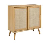 Rattan 2 Door Sideboard Light Wood HODGEN