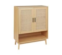 Rattan 2 Door Sideboard Light Wood PEROTE
