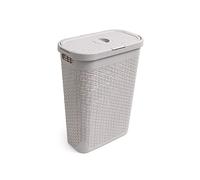 Rattan 40 L Slim Laundry Clothes Wash Hamper, Perfect for the bathroom or bedroom - great for everyday family living, Slim laundry basket bin with lifting lid (Calico)