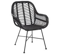 Rattan Accent Chair Black CANORA