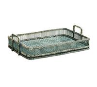 Rattan and Bamboo Grey Washed Rectangular Tray | Ezell
