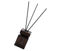 Rattan Aroma Diffuser Bottle 100ml Wood Glass Brown for Office | Black Diffuser Bottle, No Fire Aromatherapy Bottle, Wooden Lid and Rattan Set, Home Scent Use