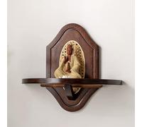 Rattan Bamboo Buddhist Altar Shelf, Wall Mount Buddha Meditation Table, Chinese Shrine Stand for God of Wealth, Guanyin, Meditation, Prayer