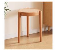 Rattan Bar Stools Wooden Stackable Stool Portable Backless School Chairs with Round Top,Stacking Stools Kitchen Island Barstools for Dining Room