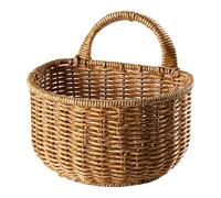 Rattan Basket - Boho Style Woven Wall Basket | Hand-Woven Wood Storage Baskets | Hanging Onion Baskets, Window Decoration, Kitchen, Pantry Organizer Box For Windowsill, Corridor, Hotel, Restaurant