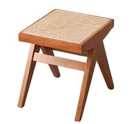 Rattan Bench, Wood Dining Bench, Change Shoe Stool, Minimalistic Design, Solid Construction for Entryway, Hallway, Bedroom, Apartment