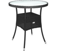 Rattan Bistro Table Black 60cm