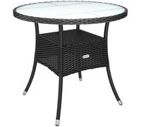 Rattan Bistro Table Black 80cm