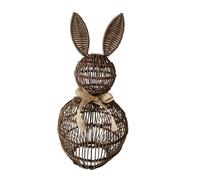 Rattan Bunny with Bow Easter Spring Decor - Wicker Bunny Easter Decorations Bunnies Statue Rattan Rabbit Rustic Farmhouse Decor for Home Table Centerpiece Porch Front Door Courtyard Lawn (50cm)
