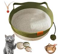 Rattan Cat Bed, Cutypet Cat Basket, Virela Wicker Woven Bed, Handwoven Breathable Durable Natural Rattan Sleeping House, for Small & Large & Dog (Green,M)