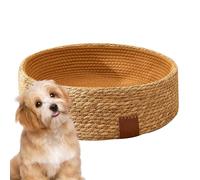 Rattan Cat Bed - Pet Furniture Woven Cat Bed Cat Lounger | Wicker Dog Bed Cat Scratching Board Cozy Kitten Bed For Cat Scratching- Rabbits Small Pets