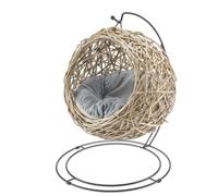 Rattan Cat Egg Chair Indoor Outdoor Wicker Patio With Removable Cushion, Easy To Assemble