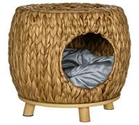Rattan Cat House Stool With Soft Cushion 44X43X41Cm