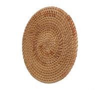 Rattan Coasters and Straw Placemats Set with Woven Heat Insulation Pads for Dining Table Protection, Tea Cups, Bowls and Hot Pots, Natural Material Kitchen Accessories(18cm)