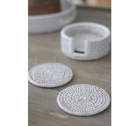 Rattan Coasters - White