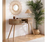 Rattan Console Table Birlea Sark Hall Table Dressing Table Brown Oak