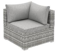 Outsunny Rattan Corner Sofa Garden Rattan Furniture Single Sofa Chair Light Grey