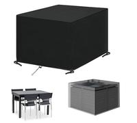 Rattan Cube Garden Furniture Waterproof Patio Rattan Sofa Table Chair Set Cover,49"x49"x35" 600D Oxford Fabric, Patio & Rattan Garden Furniture Covers, PVC Lined, UV Safe