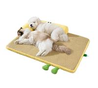 Rattan Dog Bed Mat, Breathable Sleeping Cushion for Summer Cooling , Non-Slip Pet Sleeping Pad | Heat Release Lounger, adecu