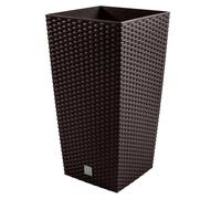 Rattan Effect Square Planter 91L 40x75cm Large Garden Outdoor Indoor Mocca Brown