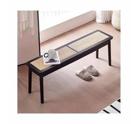 Rattan Entrance Bench, Woven Top Farmhouse Dining Bench for Bedroom, Living Room, Hallway, Entryway, Foyer - Indoor Use