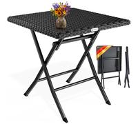 Rattan Folding Table Rom Black 73x63x63cm