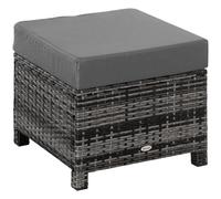 Outsunny Rattan Footstool Wicker Ottoman w/ Padded Seat for Backyard Garden