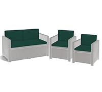 Rattan Furniture Cushion Waterproof Outdoor Seat Pad For Rattan Garden Furniture Chair Cushion Padding Patio 2, 3 or 4 Seater Comfy Set Sofa Cushions Pads Removable Cover (8 Pc Green Patio Set)