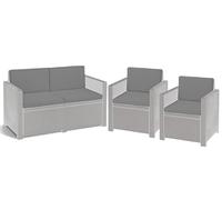 Rattan Furniture Cushion Waterproof Outdoor Seat Pad For Rattan Garden Furniture Chair Cushion Padding Patio 2, 3 or 4 Seater Comfy Set Sofa Cushions Pads Removable Cover (8 Pc Gray Patio Set)