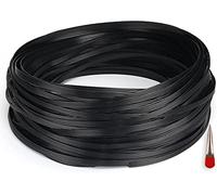 Rattan Furniture Fixing Kit (Contains Weaving Tool), Wicker Repair Material, Four Lines Black Flat Plastic Woven Material for Installing Rattan Furniture and Garden Chair Basket -70m (220 ft)