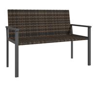 Outsunny Rattan Garden Bench Loveseat With Quick-Drying Padding, Mixed Brown