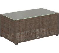 Rattan Garden Coffee Table Rectangular Outdoor Patio Wicker Glass Top Furniture