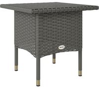 Rattan Garden Coffee Table Square Outdoor Patio PE Wicker Side Table 50cm