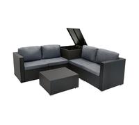 MonsterShop Rattan Modular 6 Piece Furniture Set - Black