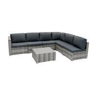 MonsterShop Rattan Modular 7 Piece Furniture Set - Grey