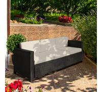 Rattan Garden Furniture Weave Wicker 3-Seater Sofa w/ Cushion - Mixed Brown
