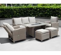 Rattan Garden Patio Dining Set by Mayfair - 5 Seats Grey