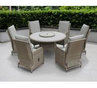 Rattan Garden Patio Dining Set by Mayfair - 6 Seats Grey