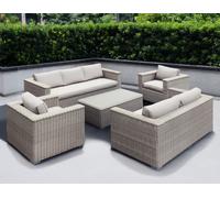 Rattan Garden Sofa Set by Mayfair - 7 Seats Grey