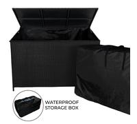 Rattan Garden Storage Box 138cm Large Cushion Chest 582L Outdoor Patio