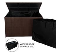 Rattan Garden Storage Box 138cm Large Cushion Chest 582L Outdoor Patio