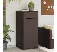 vidaXL Garden Storage Cabinet Black 55x55x111 cm Poly Rattan