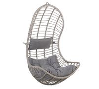 Beliani Hanging Chair PINETO PE Rattan Grey, Grey
