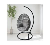Rattan Weave Hanging Egg Chair with Cushions for Indoor Outdoor Swing Patio Garden - Grey Alivio Grey One Size