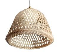 Rattan Lamp Shade, 10x8in Hand-Woven Bamboo Rattan Pendant Lamp Shade, Easy Install Rustic Hollow Lampshade for Ceiling Pendant Floor Light