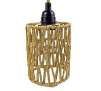 Rattan Lampshade, Boho Style Woven Rattan Pendant, Handwoven Wicker Lampshade, Rattan Ceiling Lampshade for Table Lamps, Pendant Lamps, Floor Lamps, 5.9inch Height