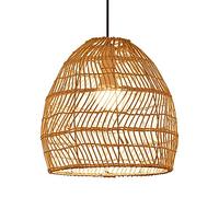Rattan Light Fixture Hand-Woven Hanging Lamp Bamboo Wicker Pendant Light Handmade Rattan Living Room Decor Ceiling Lamps Japanese Style Farmhouse Chandelier for Kitchen