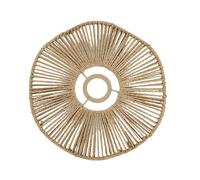 Rattan-Look Ceiling Lamp Shade with Sculpted Border, 11.8in | Woven Textured Finish with Arched Form for Living Area, Natural Interior Decor, Guest Space
