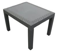 Rattan Look Plastic Garden Coffee Side Snack Table Outdoor Patio Deck Furniture Anthracite